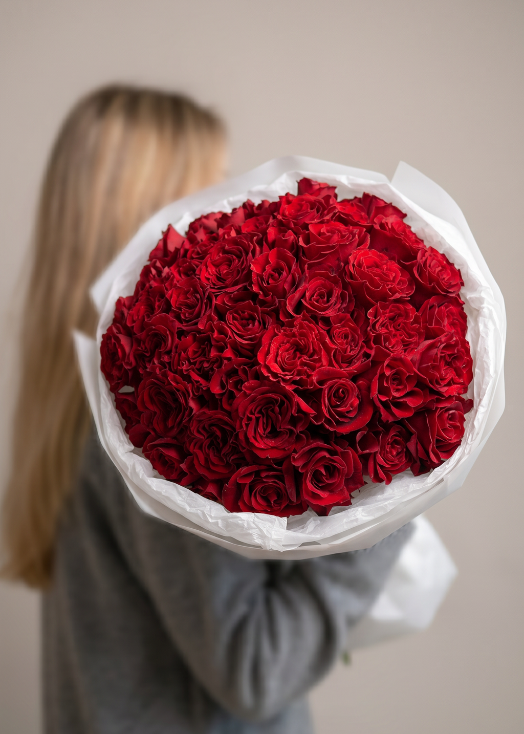 Red Heart Rose Bouquet "L’Amour"