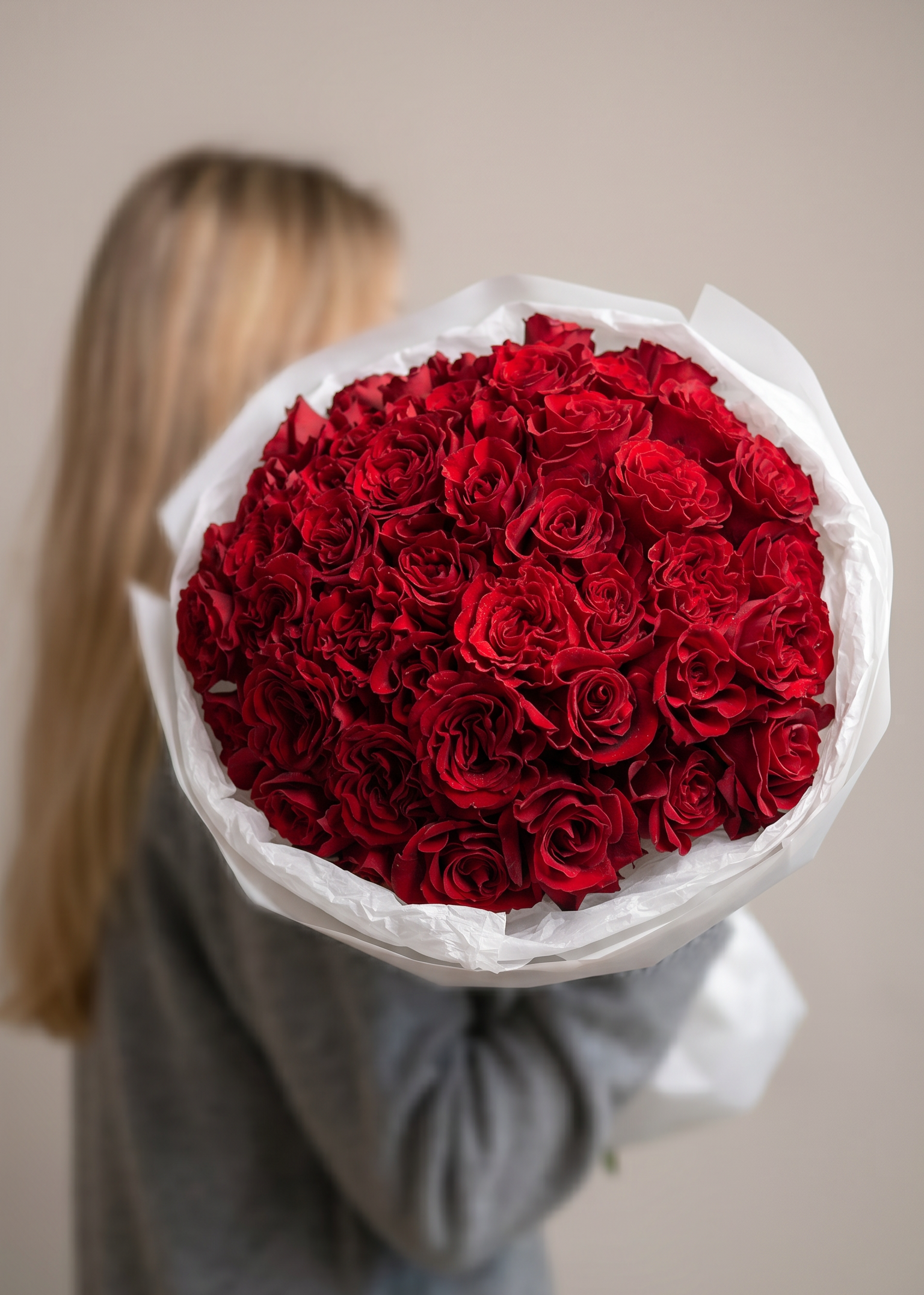 Red Heart Rose Bouquet "L’Amour"